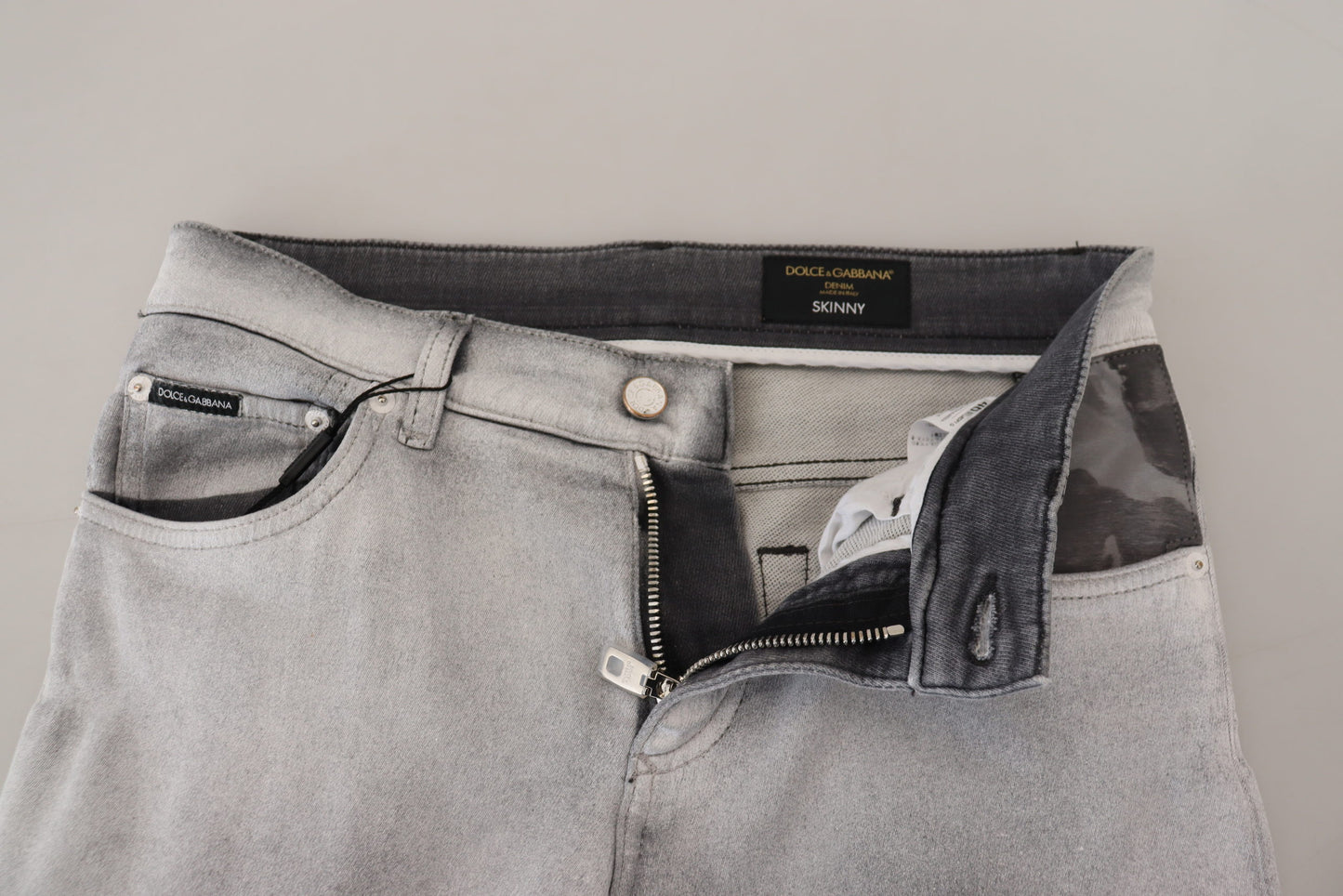 Jeans skinny en jean gris délavé pour homme de Dolce & Gabbana