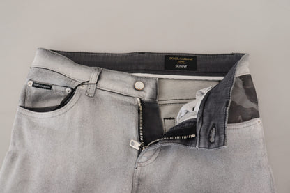 Jeans skinny en jean gris délavé pour homme de Dolce & Gabbana