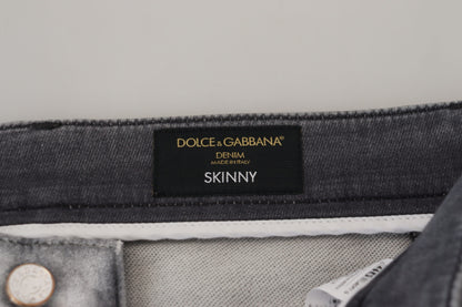 Jeans skinny en jean gris délavé pour homme de Dolce & Gabbana