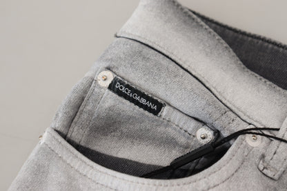 Jeans skinny en jean gris délavé pour homme de Dolce & Gabbana