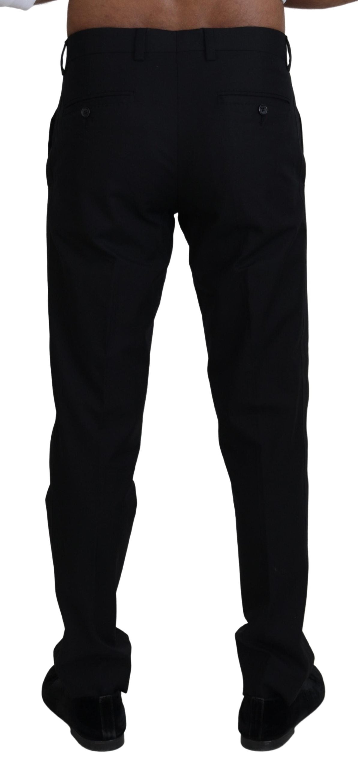 Pantalon Chino en coton noir, style habillé, Dolce &amp; Gabbana