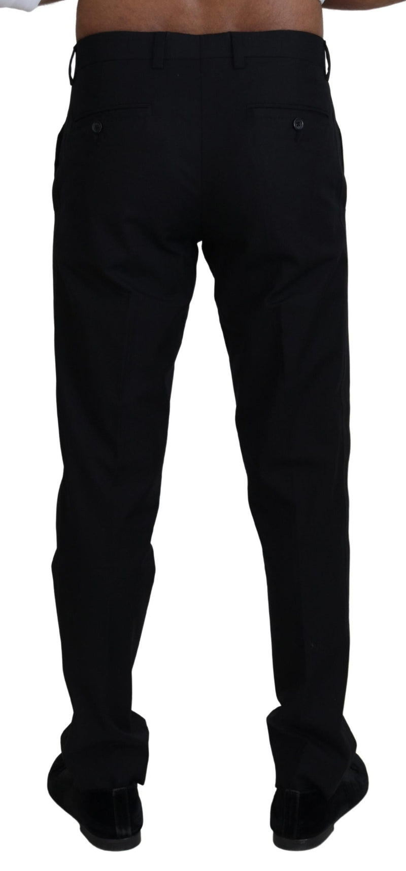 Pantalon Chino en coton noir, style habillé, Dolce &amp; Gabbana