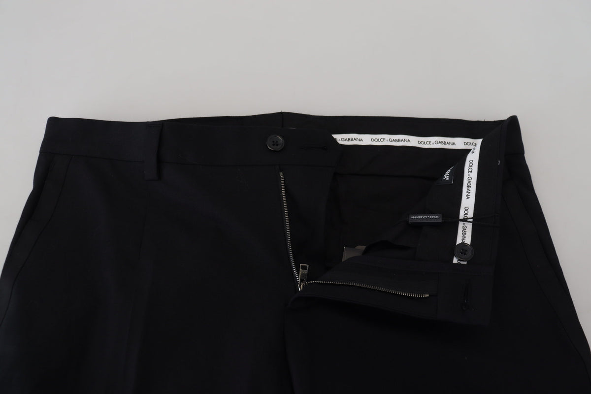 Pantalon Chino en coton noir, style habillé, Dolce &amp; Gabbana