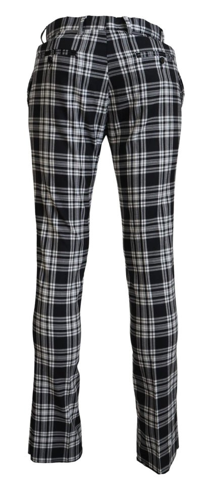 Pantalon décontracté homme en coton à carreaux noirs BENCIVENGA