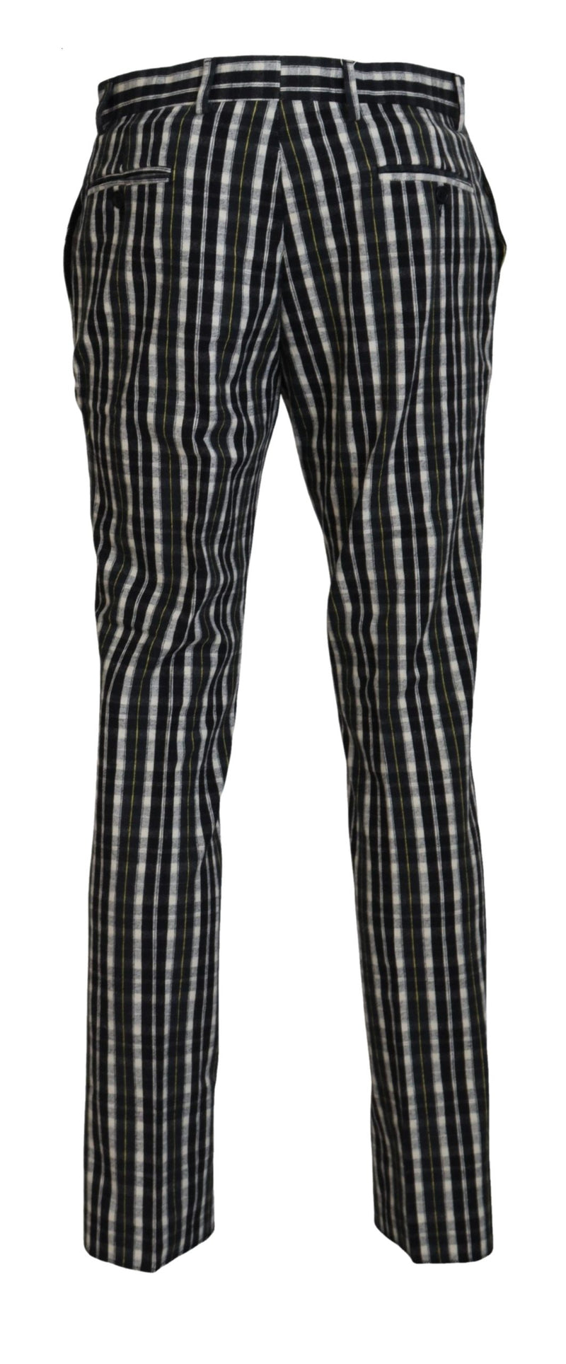 Pantalon décontracté en coton à carreaux noirs BENCIVENGA