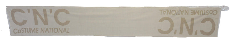 Costume National Écharpe Wrap Chaud Logo Beige Blanc