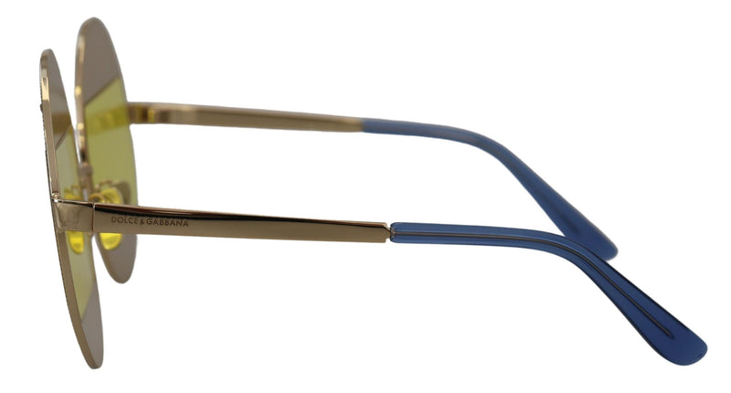 Dolce & Gabbana DG2209B Gold Oval Metal Crystals Sunglasses