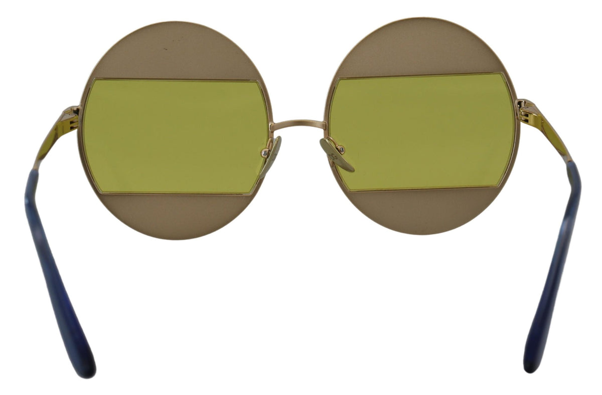 Dolce & Gabbana DG2209B Gold Oval Metal Crystals Sunglasses