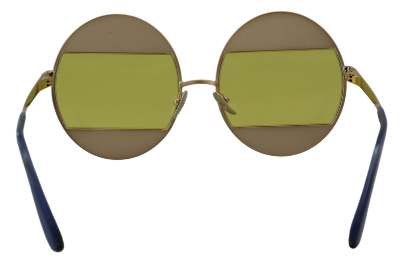 Dolce & Gabbana DG2209B Gold Oval Metal Crystals Sunglasses