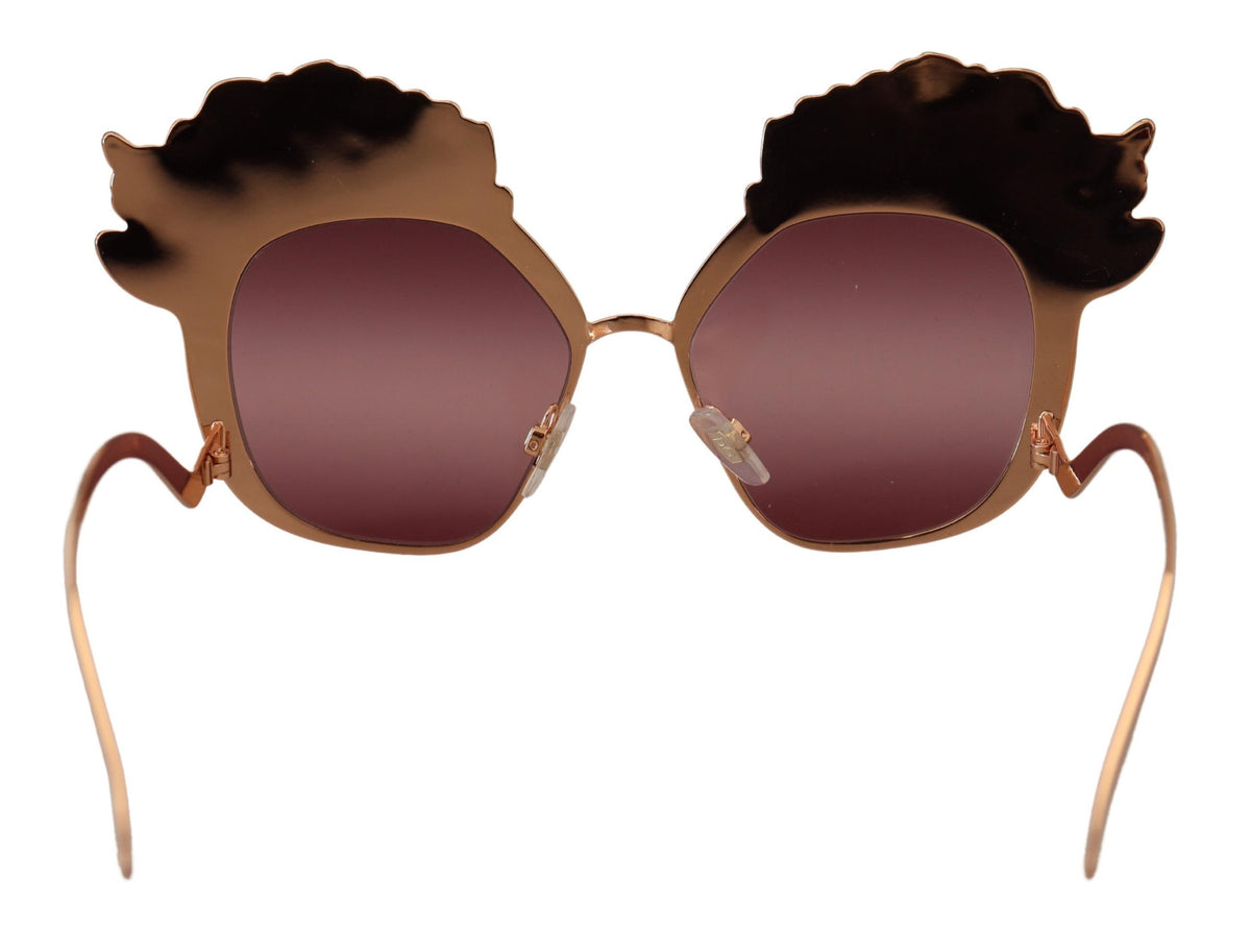 Dolce & Gabbana DG2202 Lunettes de soleil Rose Or avec Broderie
