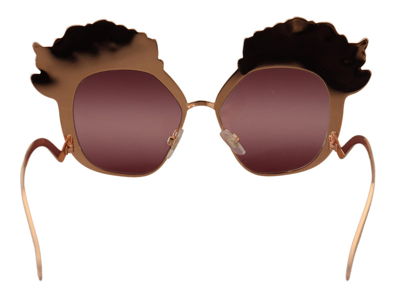 Dolce & Gabbana DG2202 Pink Gold Rose Sequin Embroidery Sunglasses