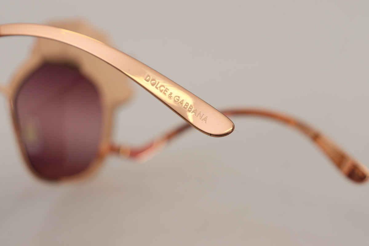 Dolce & Gabbana DG2202 Lunettes de soleil Rose Or avec Broderie