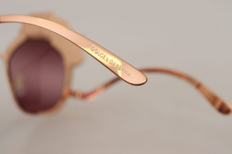 Dolce & Gabbana DG2202 Pink Gold Rose Sequin Embroidery Sunglasses