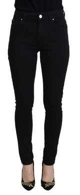 Dolce & Gabbana Jean en Denim Noir Taille Haute Femme