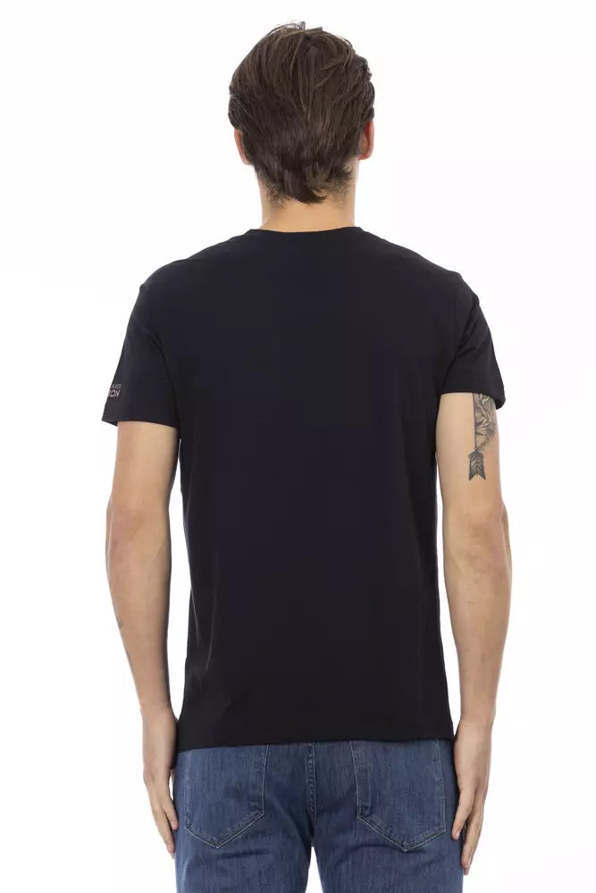 T-shirt homme en coton noir Trussardi Action