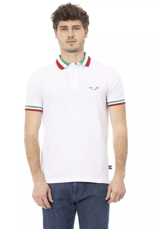 Baldinini Trend wit katoenen heren polo shirt