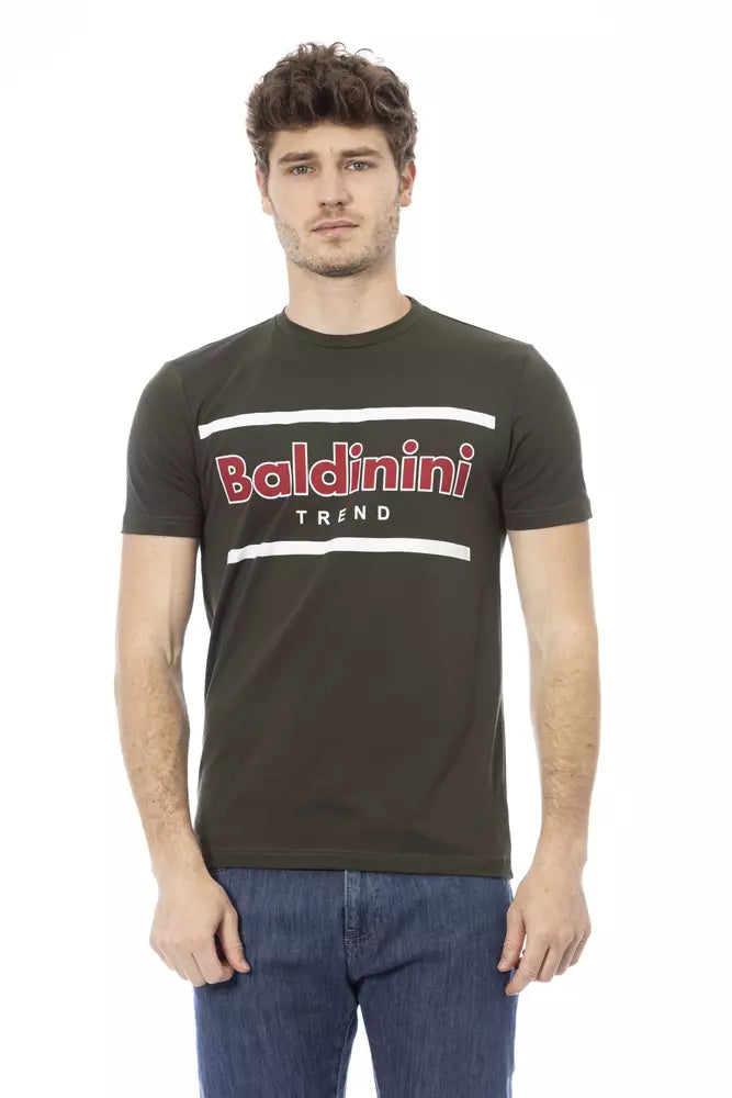 T-shirt homme en coton vert Baldinini Trend