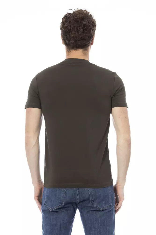 T-shirt homme en coton vert Baldinini Trend