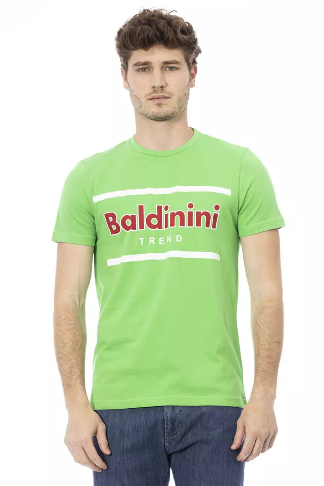 T-shirt homme en coton vert Baldinini Trend