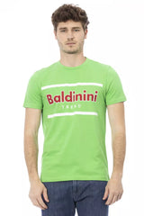 T-shirt homme en coton vert Baldinini Trend