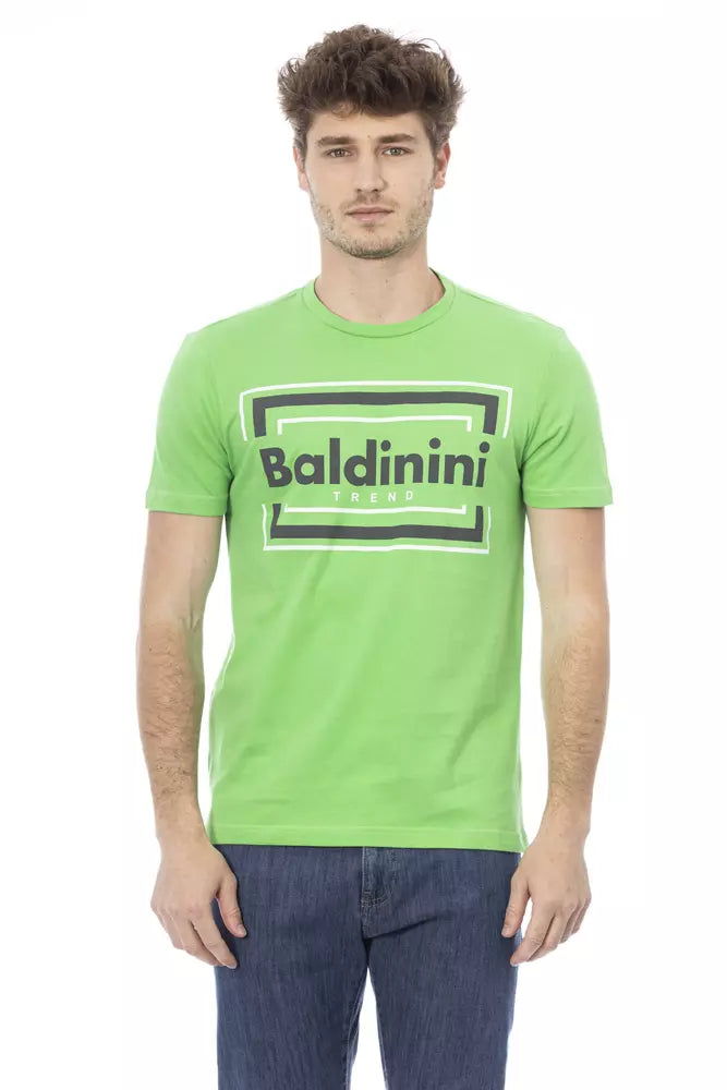 T-shirt homme en coton vert Baldinini Trend
