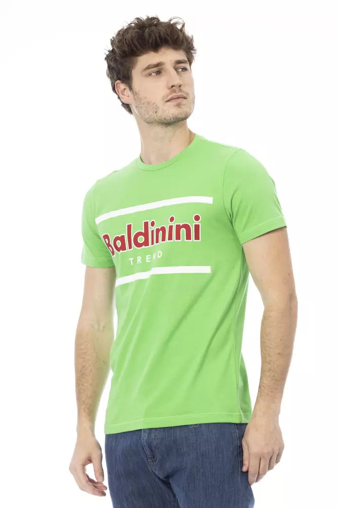 T-shirt homme en coton vert Baldinini Trend