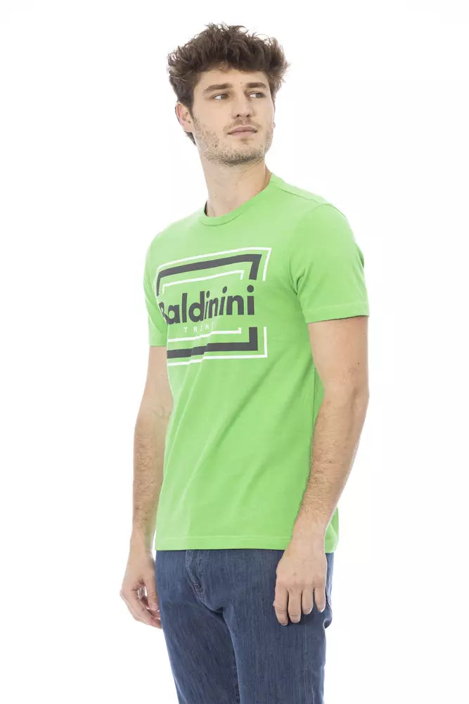 T-shirt homme en coton vert Baldinini Trend