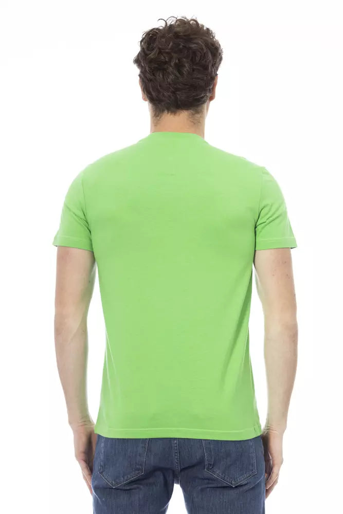 T-shirt homme en coton vert Baldinini Trend