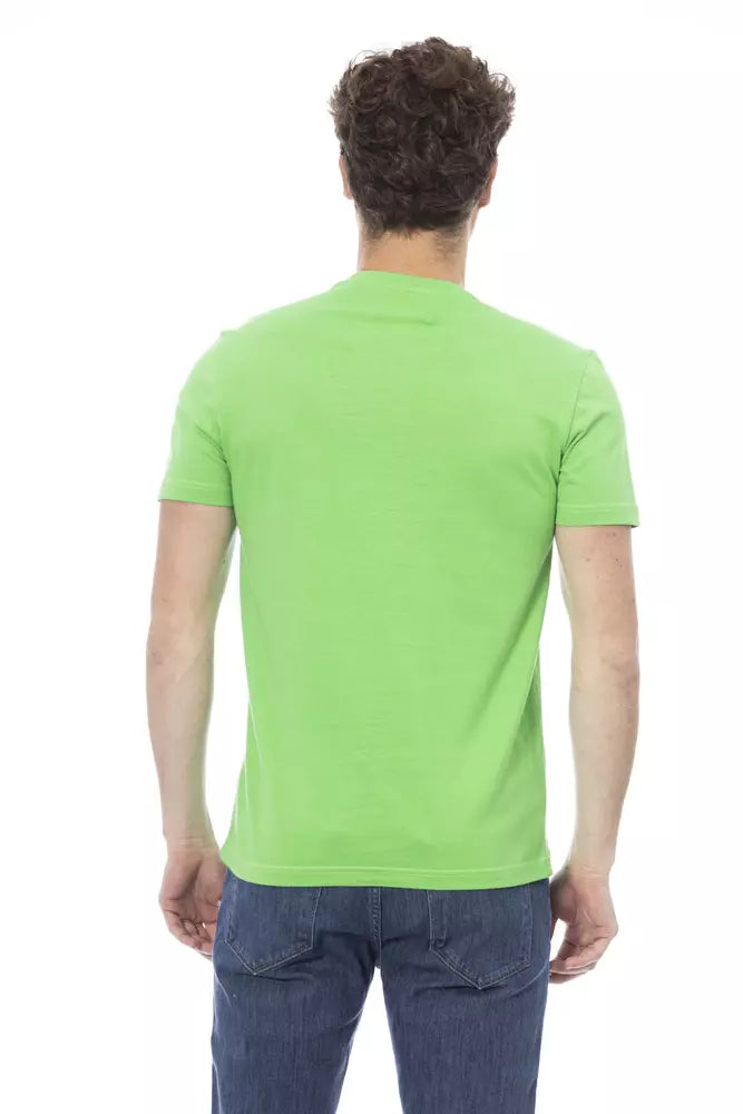 T-shirt homme en coton vert Baldinini Trend