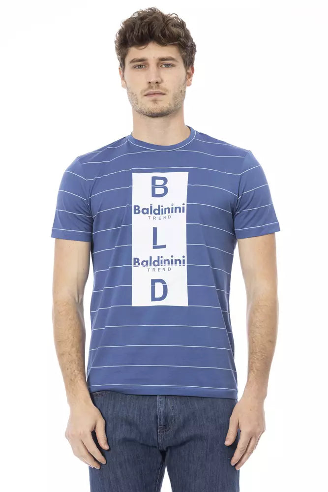 Baldinini Trend Blauw Katoenen Heren T-Shirt