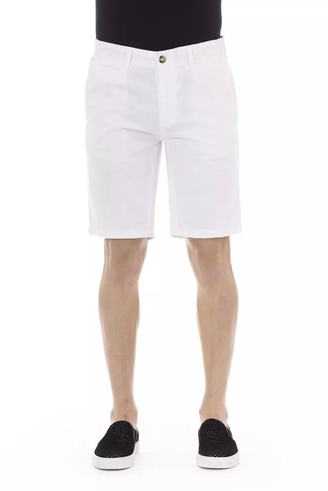 Short Bermuda en coton blanc pour homme, Baldinini Trend.