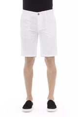 Short Bermuda en coton blanc pour homme, Baldinini Trend.