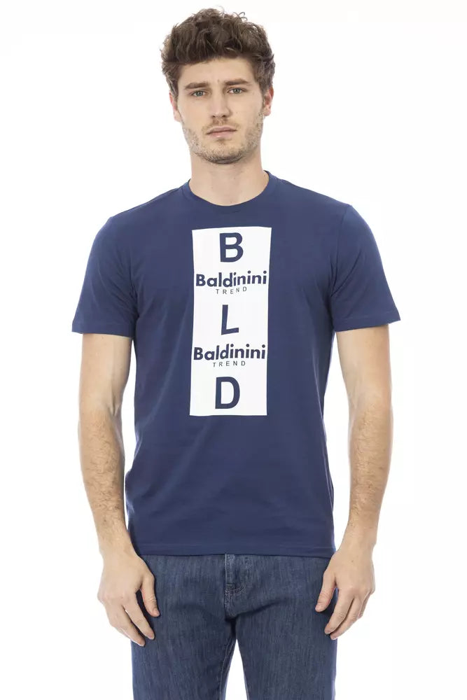 T-shirt homme en coton bleu Baldinini Trend