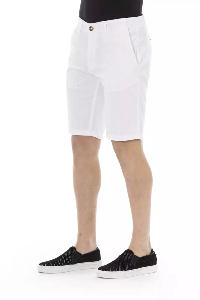 Short Bermuda en coton blanc pour homme, Baldinini Trend.