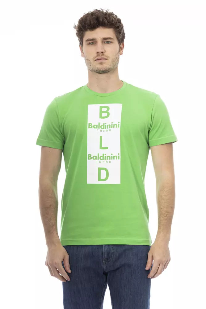 T-shirt homme en coton vert Baldinini Trend