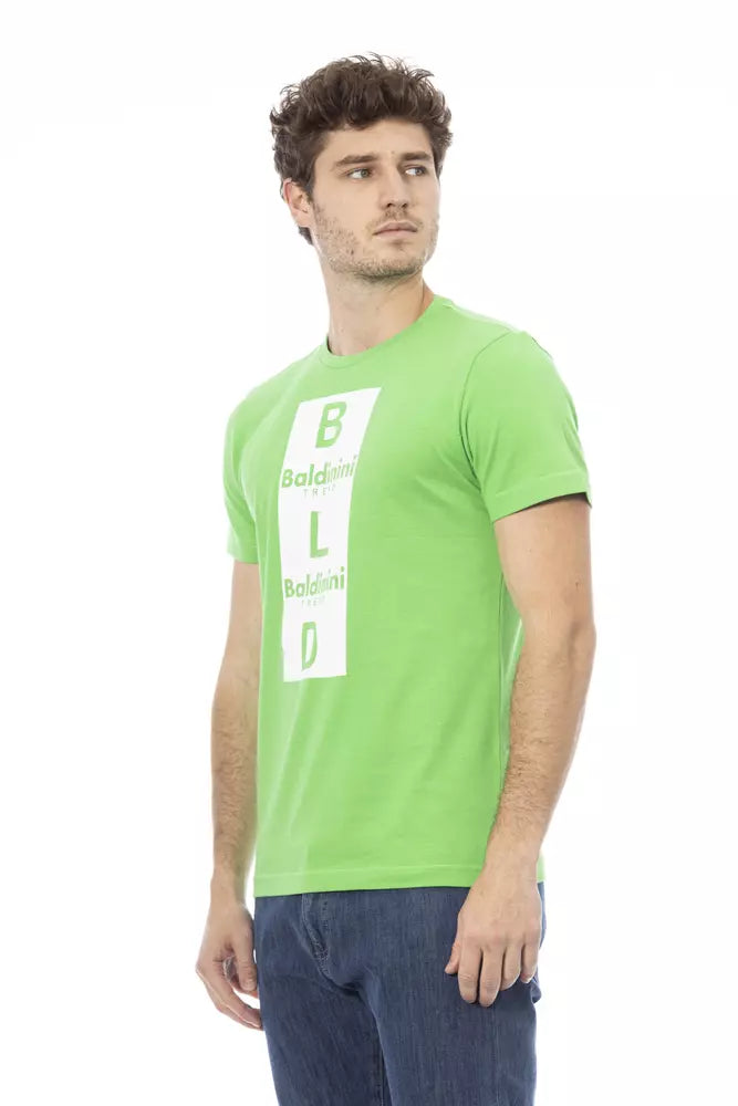 T-shirt homme en coton vert Baldinini Trend
