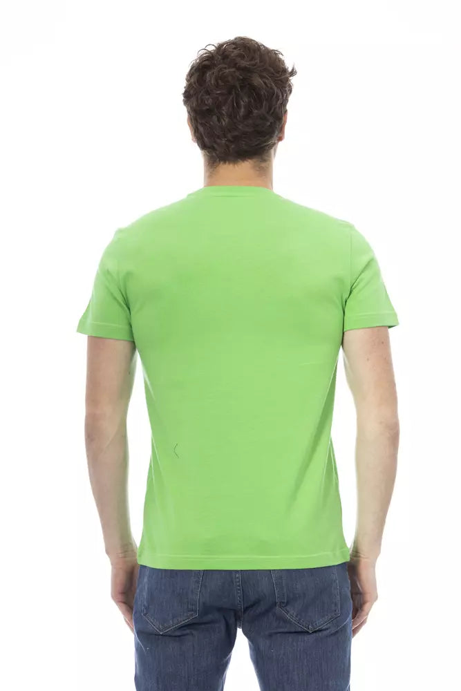 T-shirt homme en coton vert Baldinini Trend