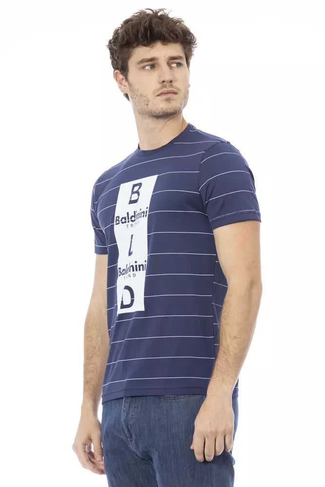 Baldinini Trend Blauw Katoenen Heren T-Shirt