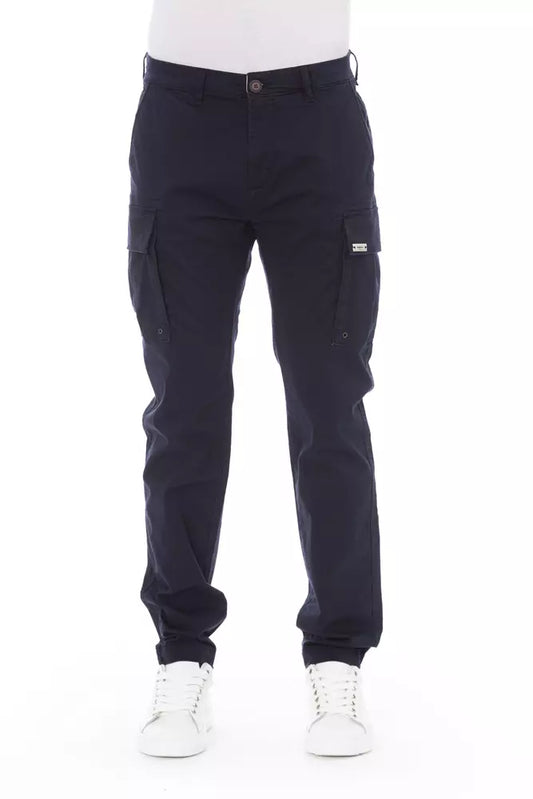 Baldinini Trend Blauwe Katoenen Cargo Broek voor Heren
