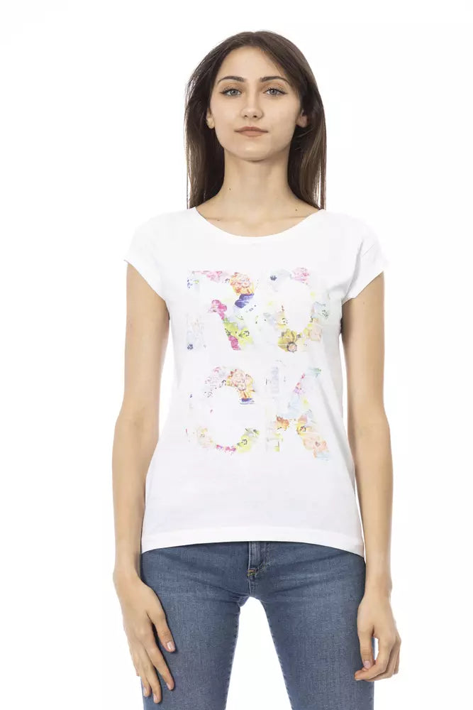 Trussardi Action Women's White Cotton T-Shirt - Chic & Comfortable