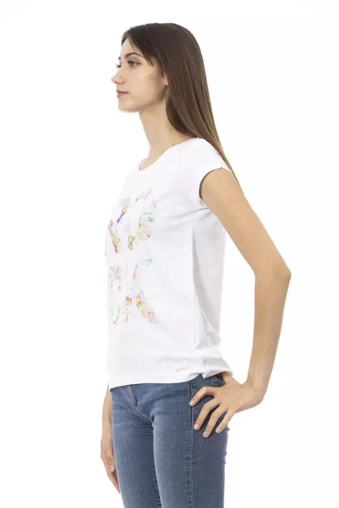 Trussardi Action Women's White Cotton T-Shirt - Chic & Comfortable