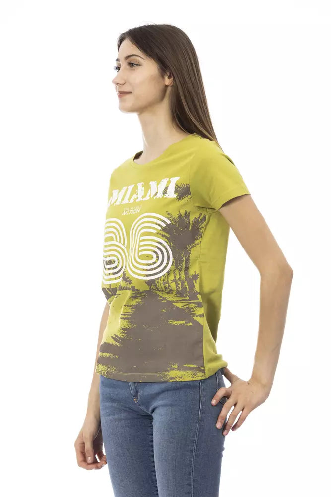 Trussardi Action T-Shirt Femme Vert en Coton - Élégant et Confortable