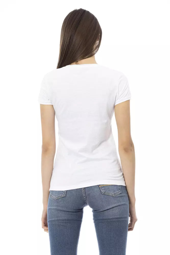 Trussardi Action T-Shirt Femme Blanc en Coton - Élégant et Confortable