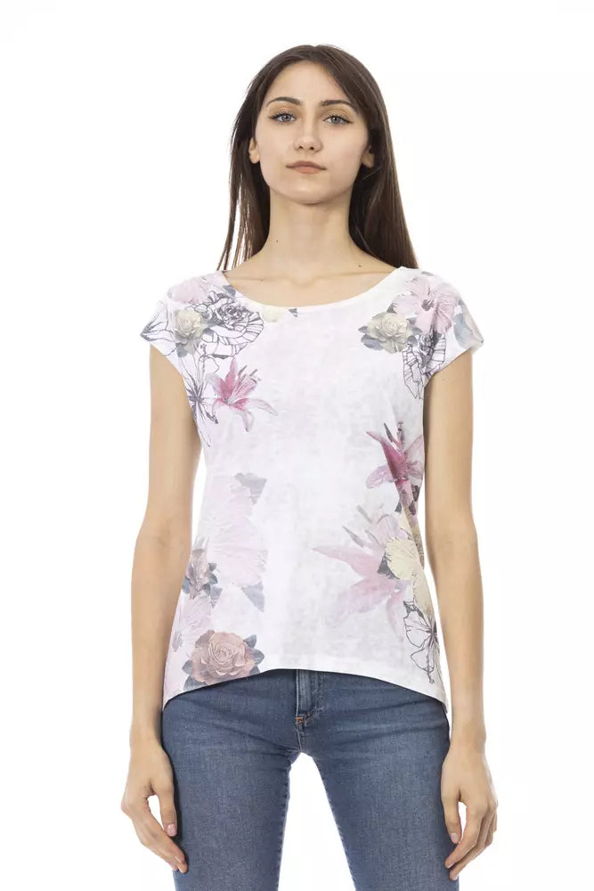 Trussardi Action T-Shirt Femme en Coton Blanc - Élégance Décontractée