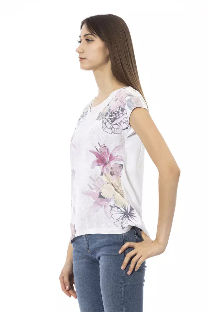 Trussardi Action T-Shirt Femme en Coton Blanc - Élégance Décontractée