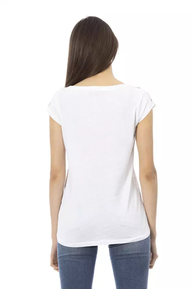 Trussardi Action T-Shirt Femme en Coton Blanc - Élégance Décontractée