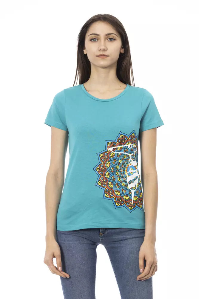 Trussardi Action T-Shirt Femme Coton Bleu Clair