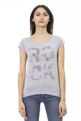 Trussardi Action T-Shirt Femme en Coton Gris - Élégance et Confort