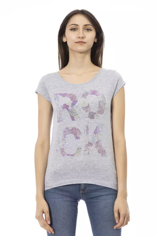 Trussardi Action T-Shirt Femme en Coton Gris - Élégance et Confort