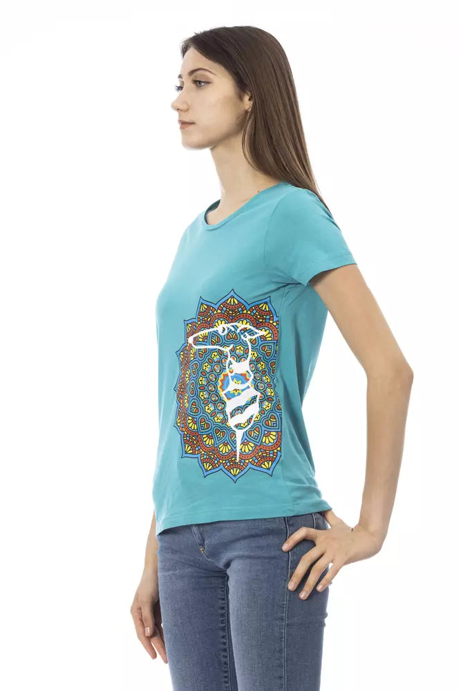 Trussardi Action T-Shirt Femme Coton Bleu Clair